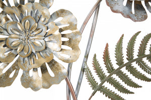 Decorazione da parete, Ferro, Con fantasia floreale, Misure: 66 x 4 x 98 cm