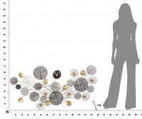 Decorazione da parete, Ferro, Con fantasia floreale, Misure: 135 x 7,5 x 69 cm