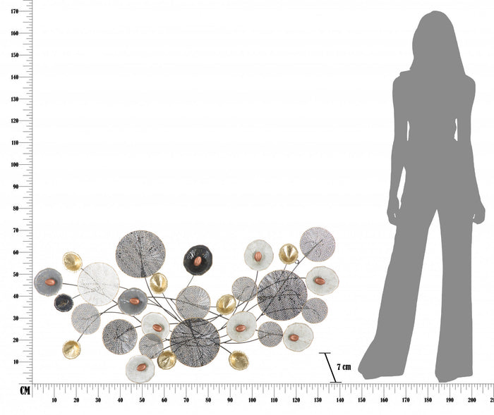 Decorazione da parete, Ferro, Con fantasia floreale, Misure: 135 x 7,5 x 69 cm