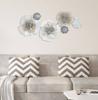 Decorazione da parete, Ferro, Con fantasia floreale, Misure: 119 x 8 x 60 cm