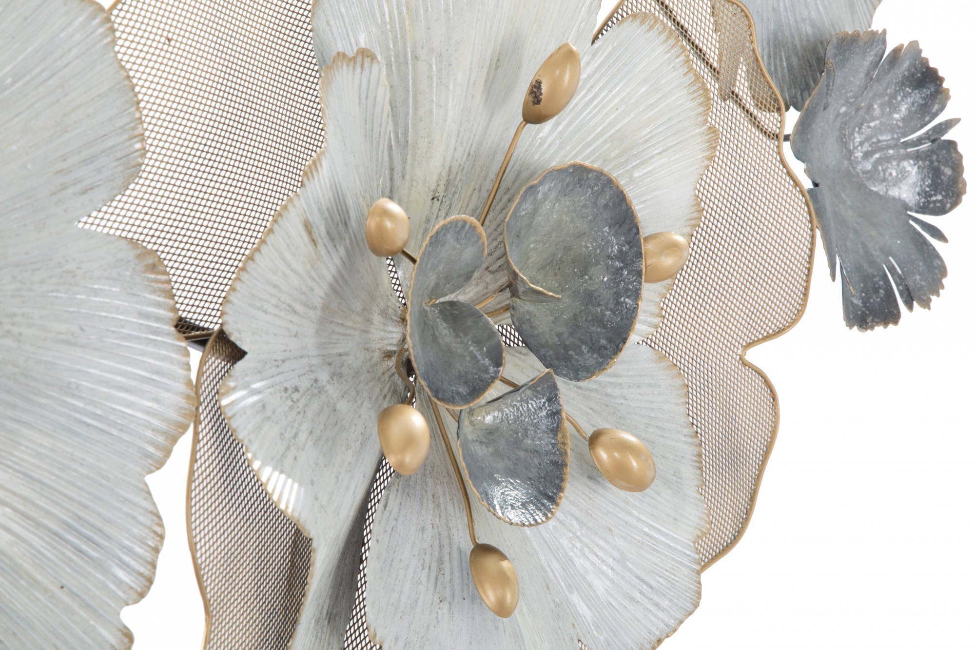 Decorazione da parete, Ferro, Con fantasia floreale, Misure: 119 x 8 x 60 cm