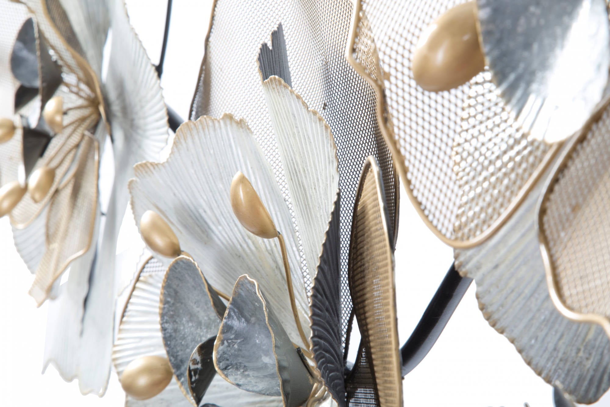 Decorazione da parete, Ferro, Con fantasia floreale, Misure: 119 x 8 x 60 cm