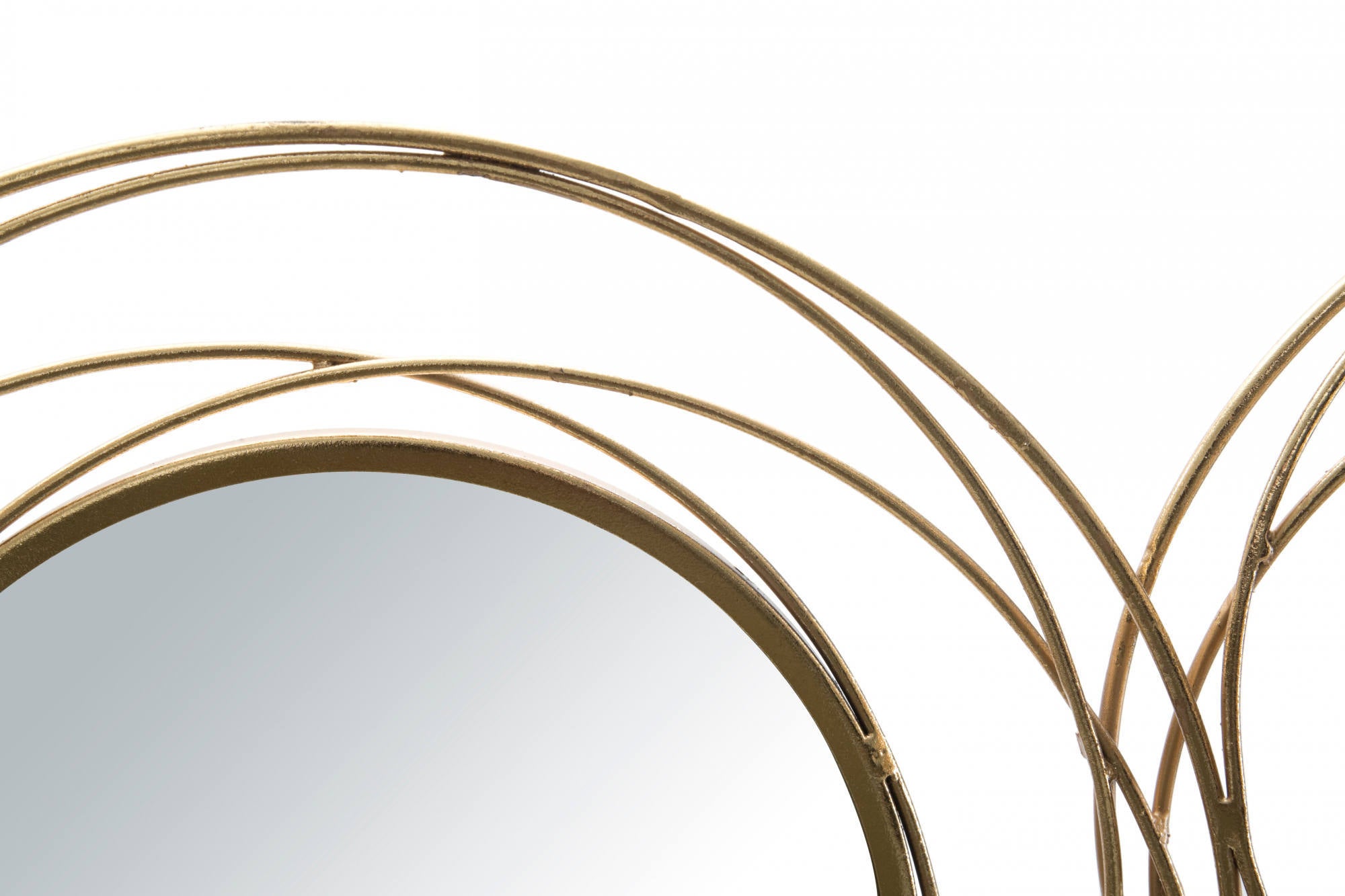 Decorazione da parete, Ferro e Specchio, Colore Oro, Misure: 125 x 4 x 54 cm