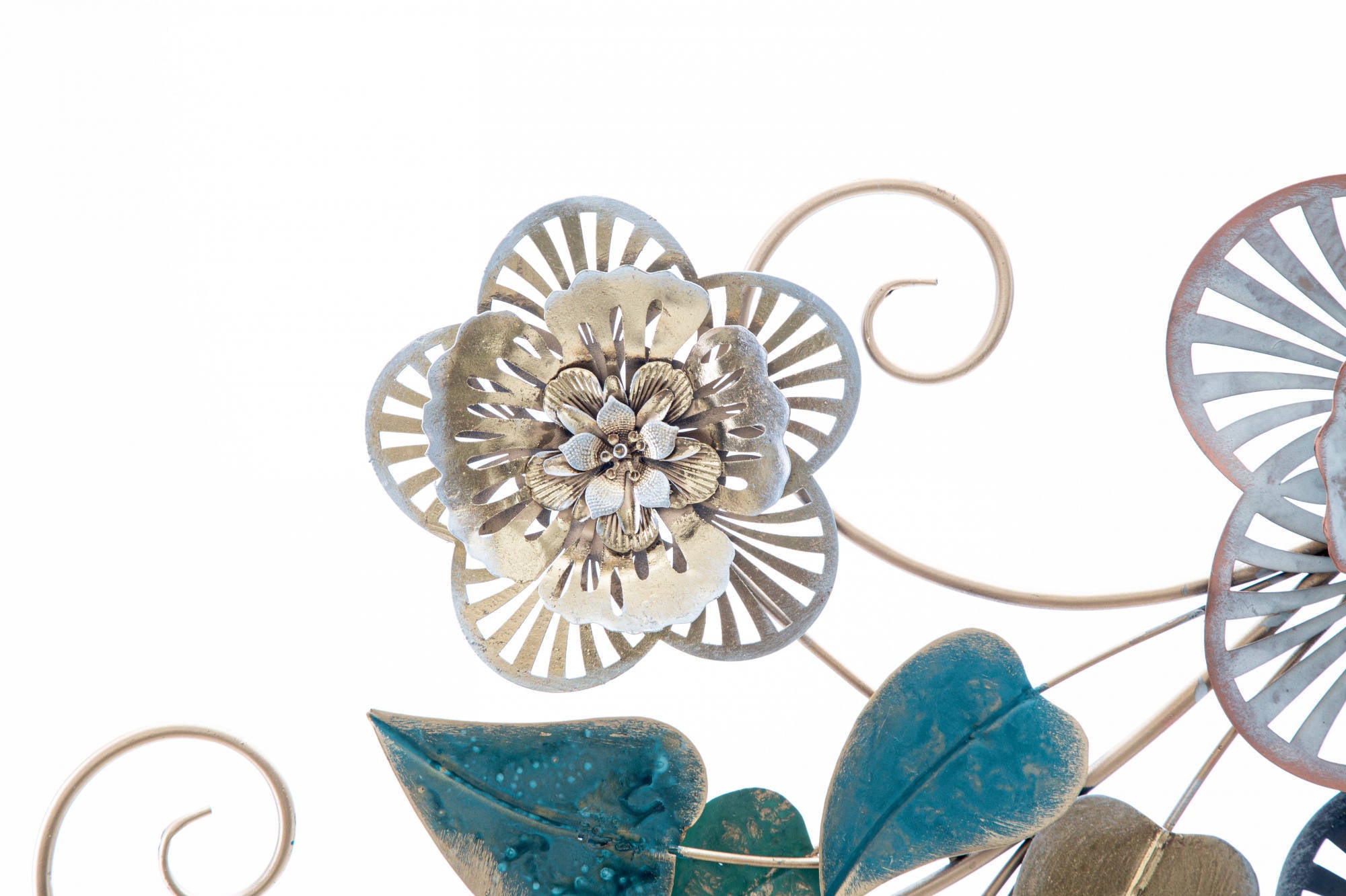 Decorazione da parete, Ferro, Con fantasia floreale, Misure: 118 x 43 x 58 cm