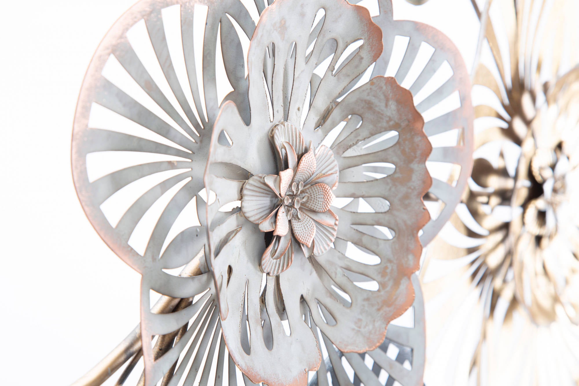 Decorazione da parete, Ferro, Con fantasia floreale, Misure: 118 x 43 x 58 cm