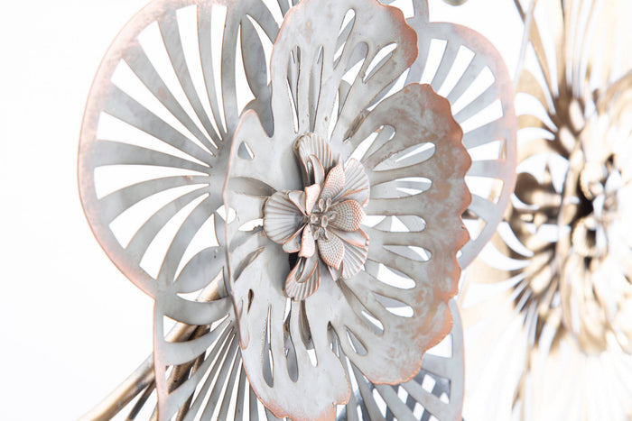 Decorazione da parete, Ferro, Con fantasia floreale, Misure: 118 x 43 x 58 cm