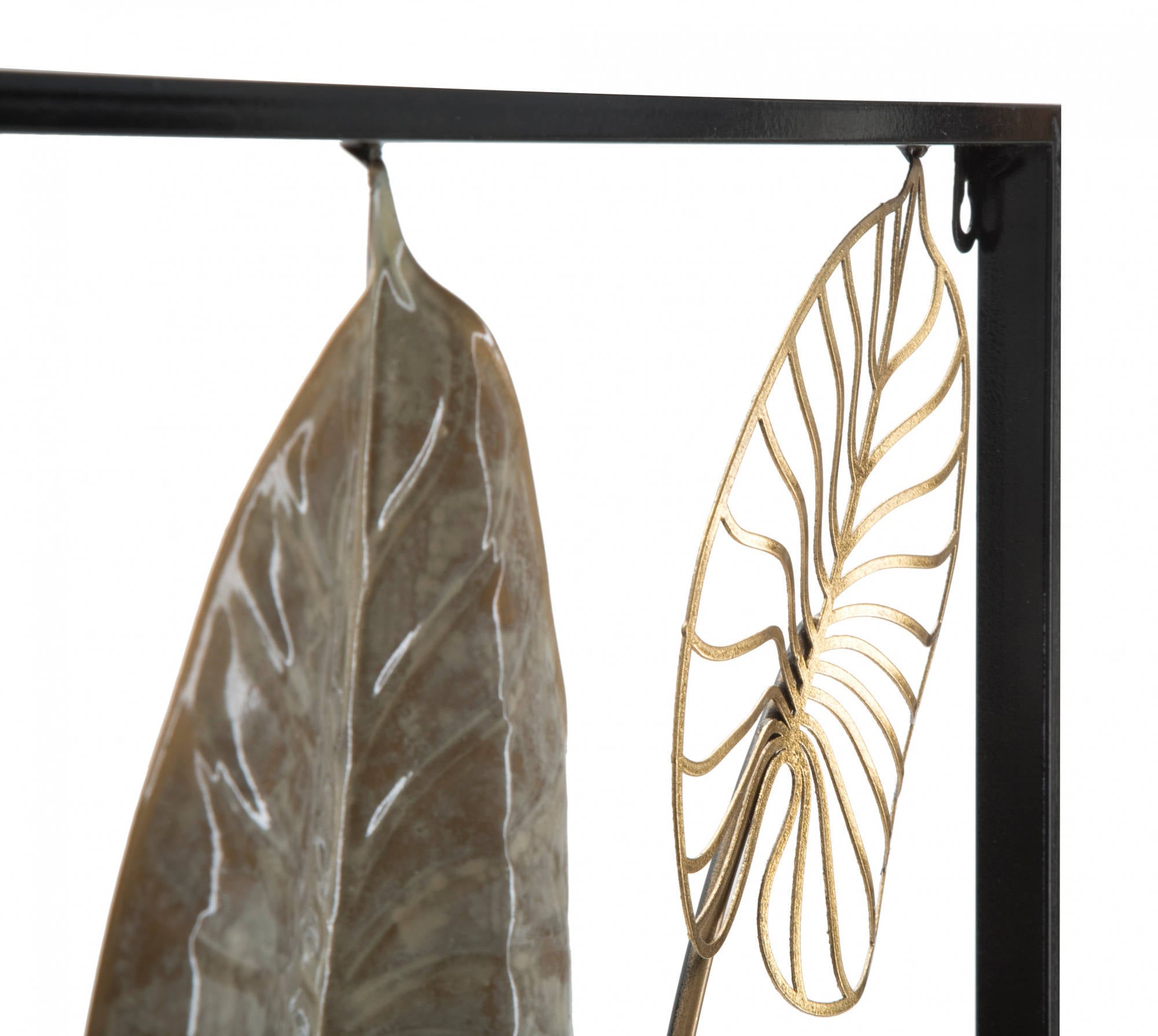 Decorazione da parete, struttura in ferro, Con fantasia floreale, Misure 66 x 4,5 x 100 cm