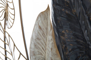 Decorazione da parete, struttura in ferro, Con fantasia floreale, Misure 66 x 4,5 x 100 cm