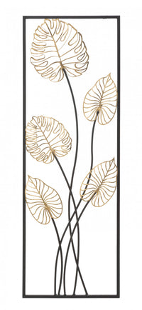 Decorazione da parete, Ferro, Con fantasia floreale, Misure: 31 x 2,5 x 90 cm