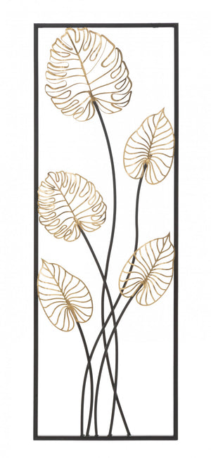 Decorazione da parete, Ferro, Con fantasia floreale, Misure: 31 x 2,5 x 90 cm