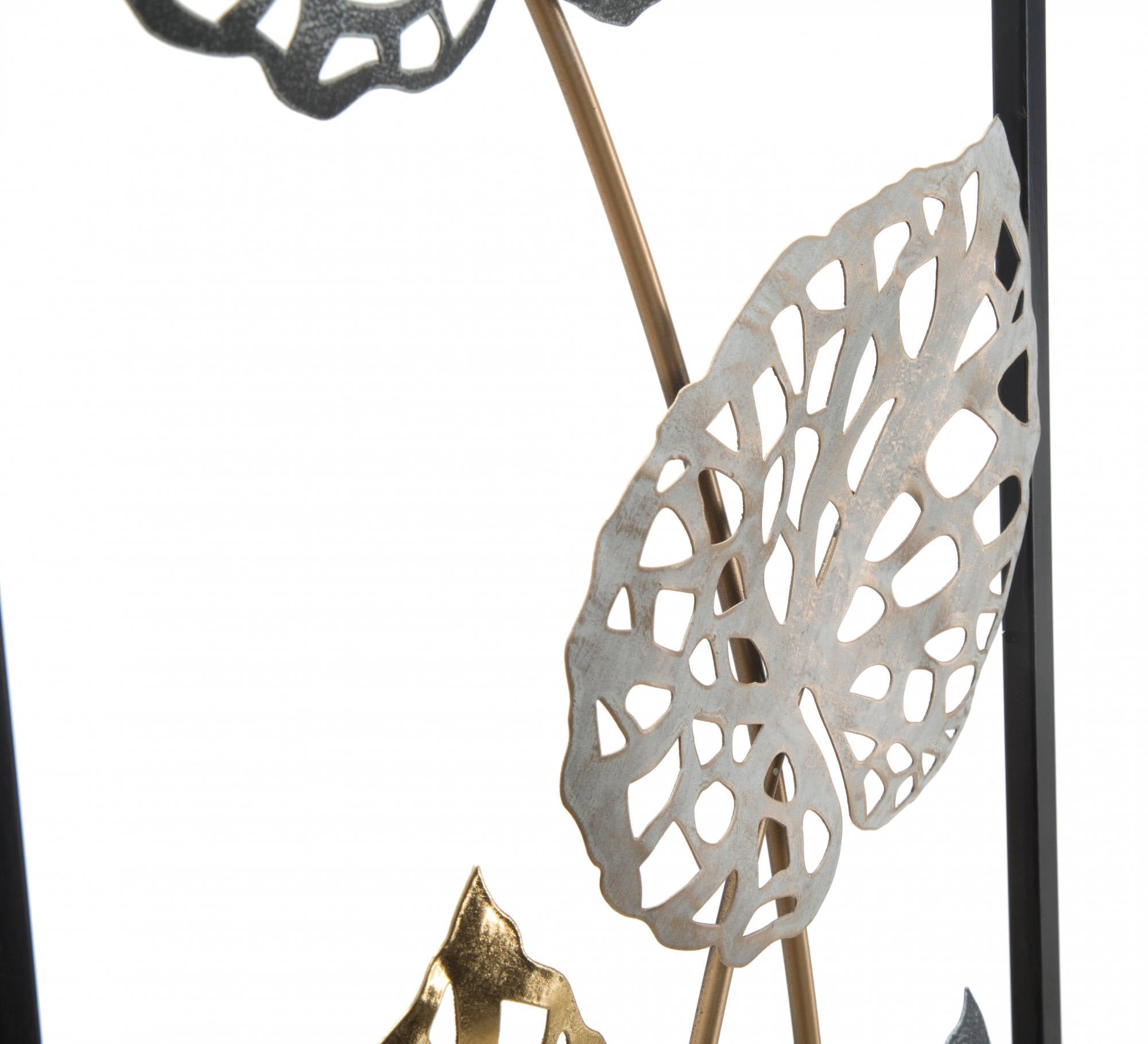 Decorazione da parete, Ferro, Con fantasia floreale, Misure: 31 x 3 x 90 cm