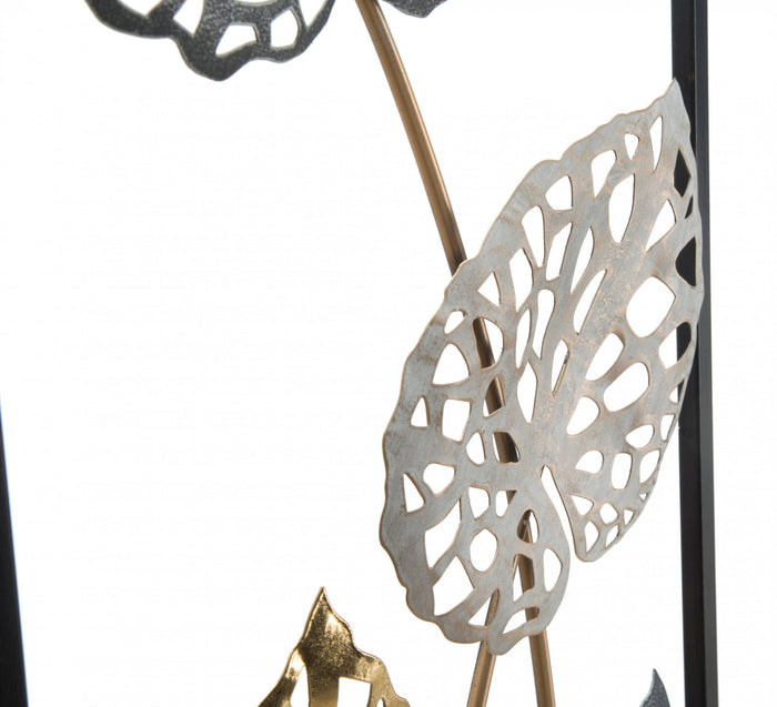 Decorazione da parete, Ferro, Con fantasia floreale, Misure: 31 x 3 x 90 cm