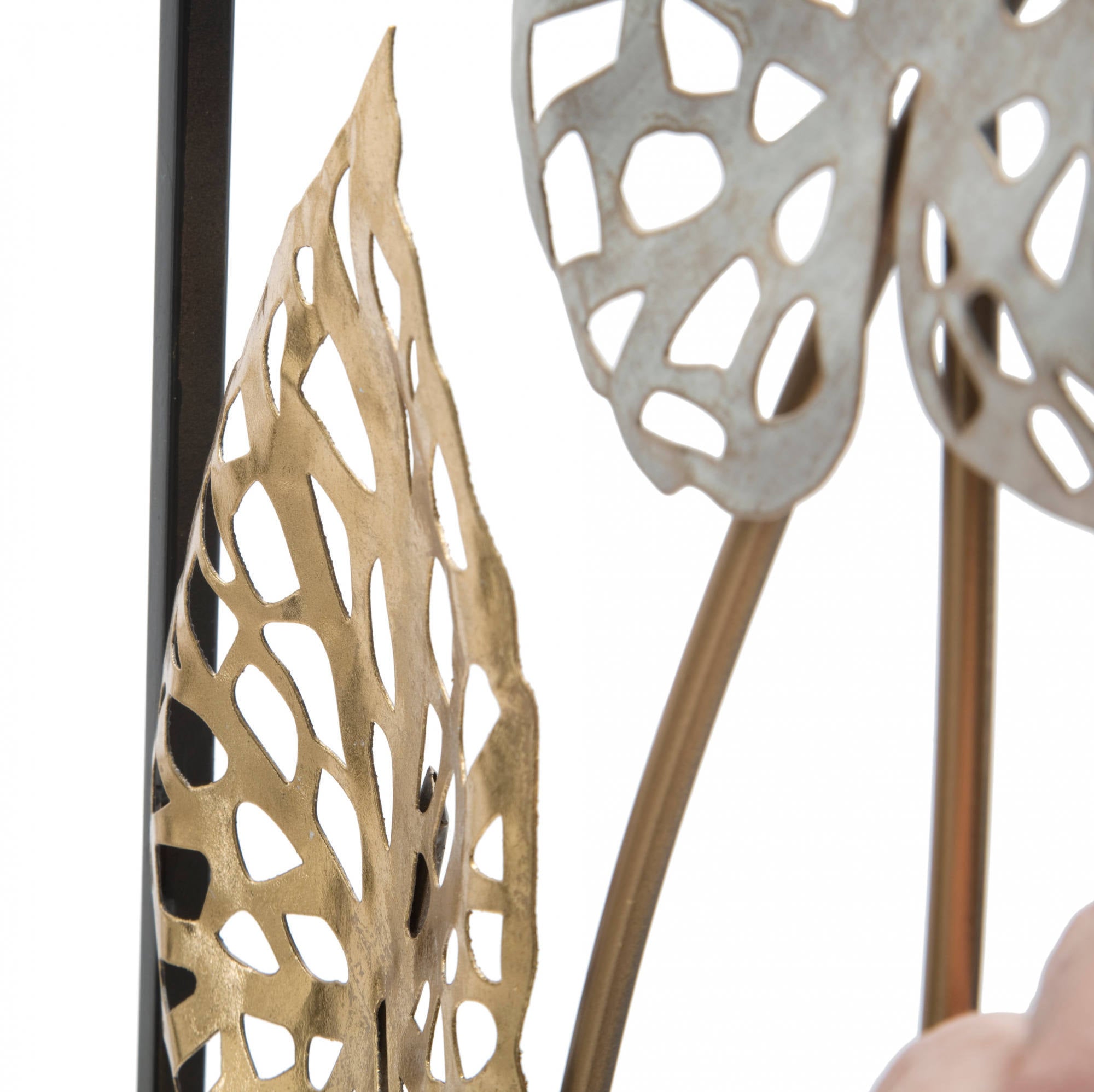 Decorazione da parete, Ferro, Con fantasia floreale, Misure: 31 x 3 x 90 cm