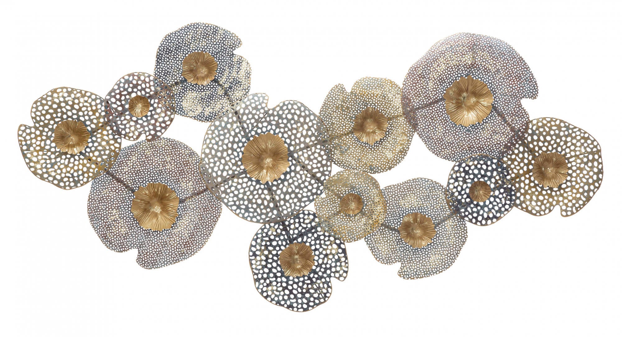 Decorazione da parete, Ferro, Con fantasia floreale, Misure: 119 x 7 x 60 cm