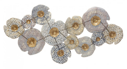 Decorazione da parete, Ferro, Con fantasia floreale, Misure: 119 x 7 x 60 cm