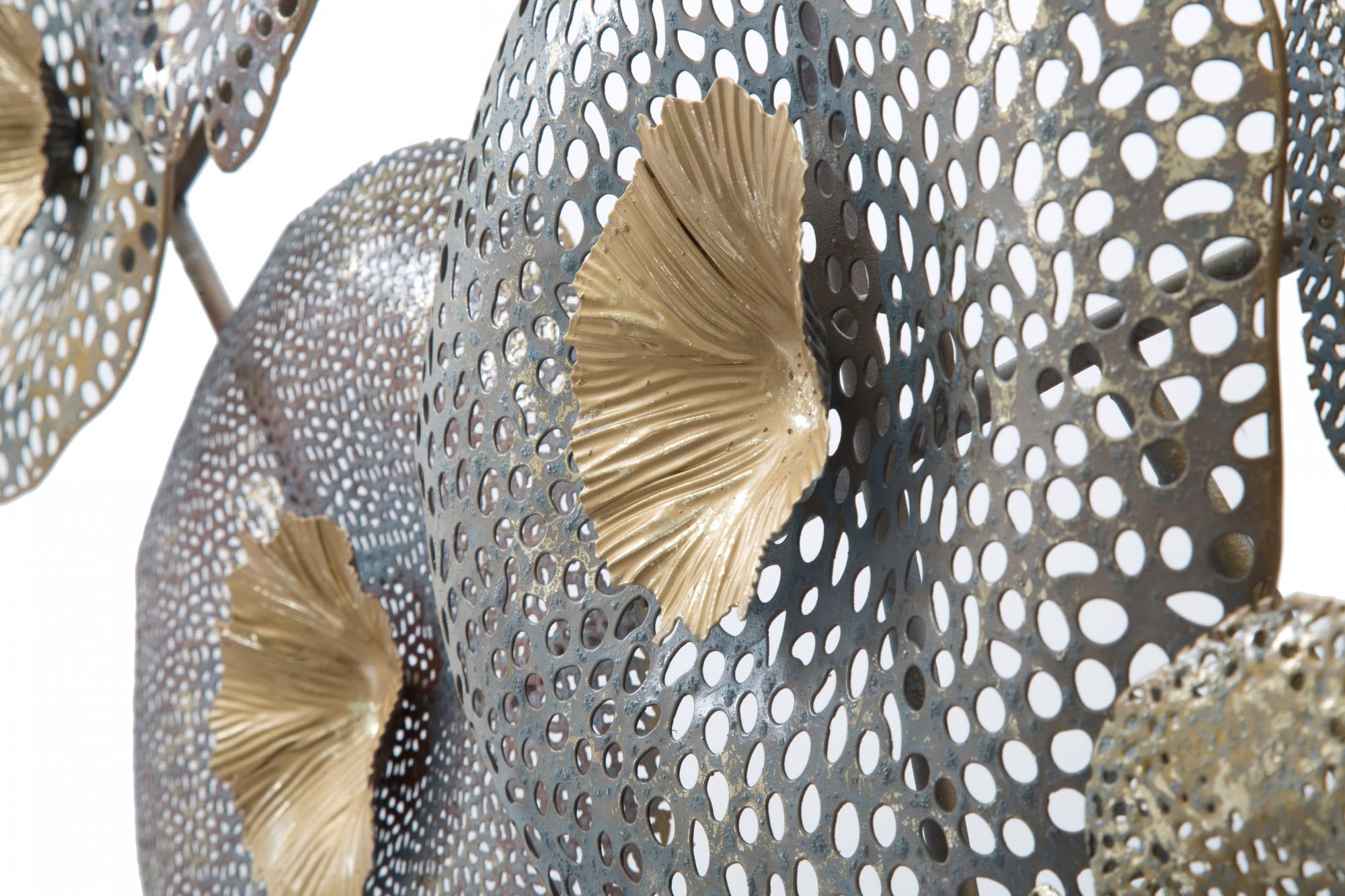 Decorazione da parete, Ferro, Con fantasia floreale, Misure: 119 x 7 x 60 cm