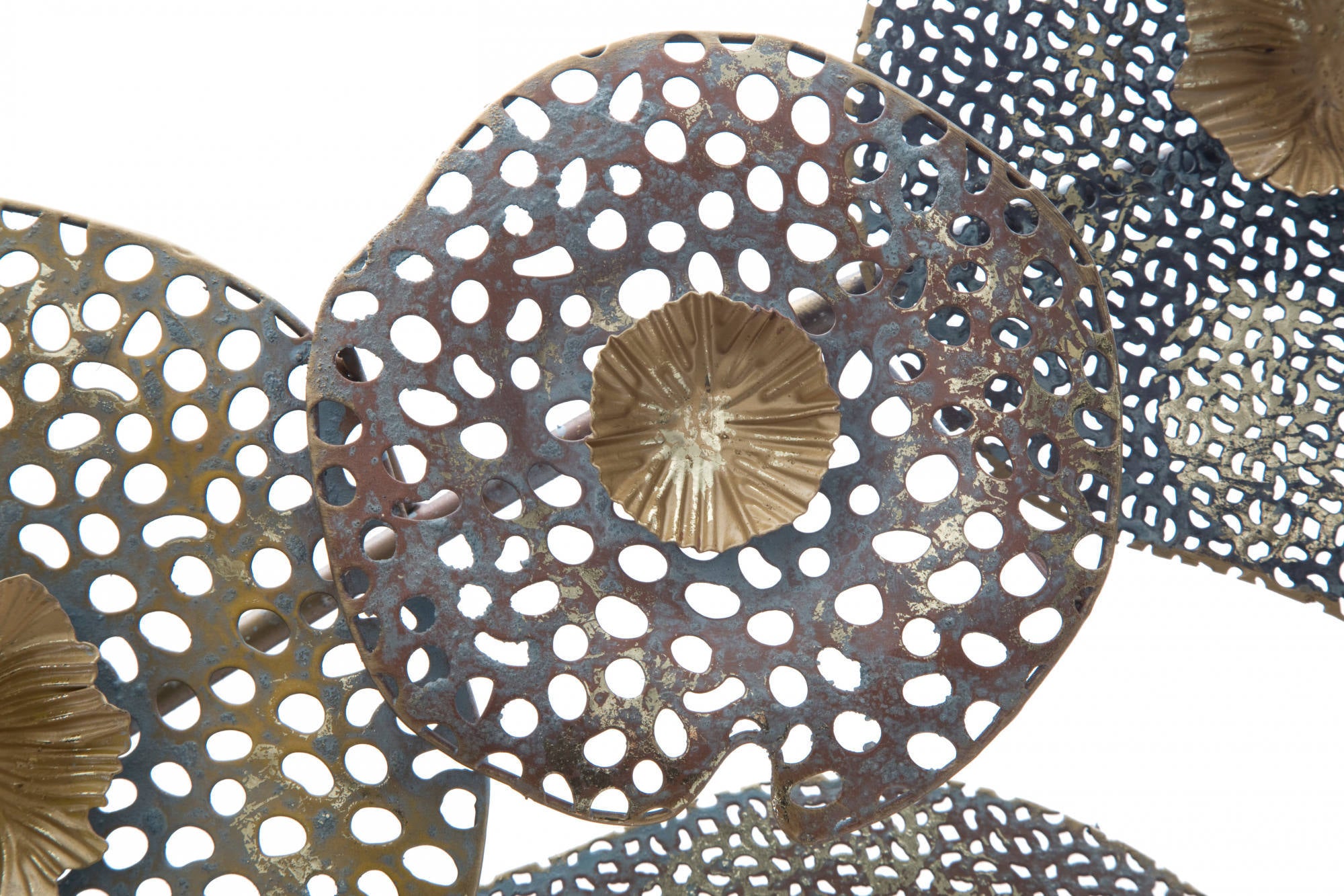 Decorazione da parete, Ferro, Con fantasia floreale, Misure: 119 x 7 x 60 cm