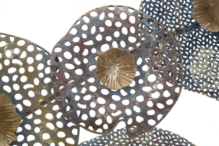 Decorazione da parete, Ferro, Con fantasia floreale, Misure: 119 x 7 x 60 cm