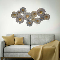 Decorazione da parete, Ferro, Con fantasia floreale, Misure: 119 x 7 x 60 cm