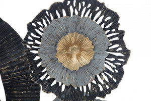 Decorazione da parete, Ferro, Con fantasia floreale, Misure: 100 x 8 x 80 cm