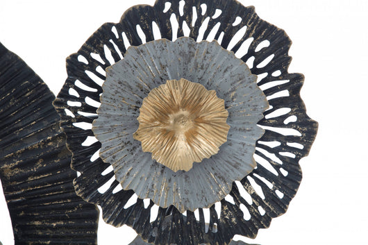 Decorazione da parete, Ferro, Con fantasia floreale, Misure: 100 x 8 x 80 cm