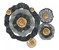 Decorazione da parete, Ferro, Con fantasia floreale, Misure: 100 x 8 x 80 cm