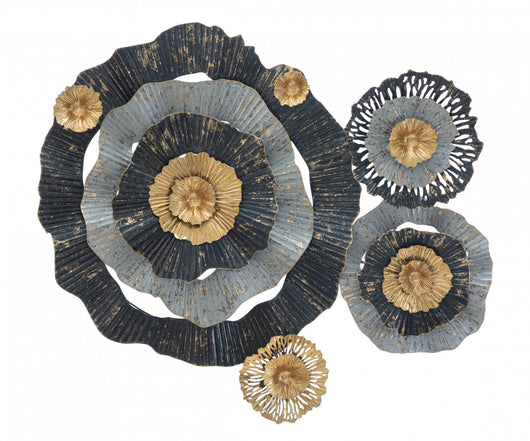 Decorazione da parete, Ferro, Con fantasia floreale, Misure: 100 x 8 x 80 cm