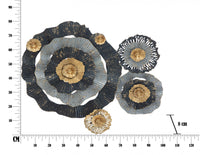 Decorazione da parete, Ferro, Con fantasia floreale, Misure: 100 x 8 x 80 cm