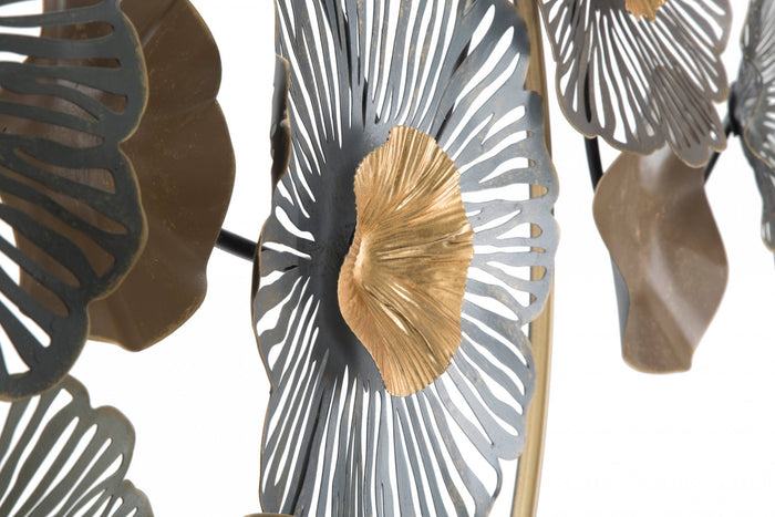 Decorazione da parete, Ferro, Con fantasia floreale, Misure: 155 x 8,5 x 85 cm