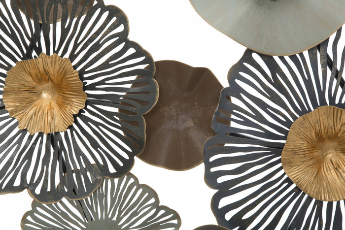 Decorazione da parete, Ferro, Con fantasia floreale, Misure: 155 x 8,5 x 85 cm