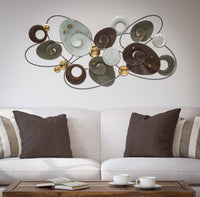 Decorazione da parete, Ferro, Con fantasia floreale, Misure: 120 x 6 x 58 cm