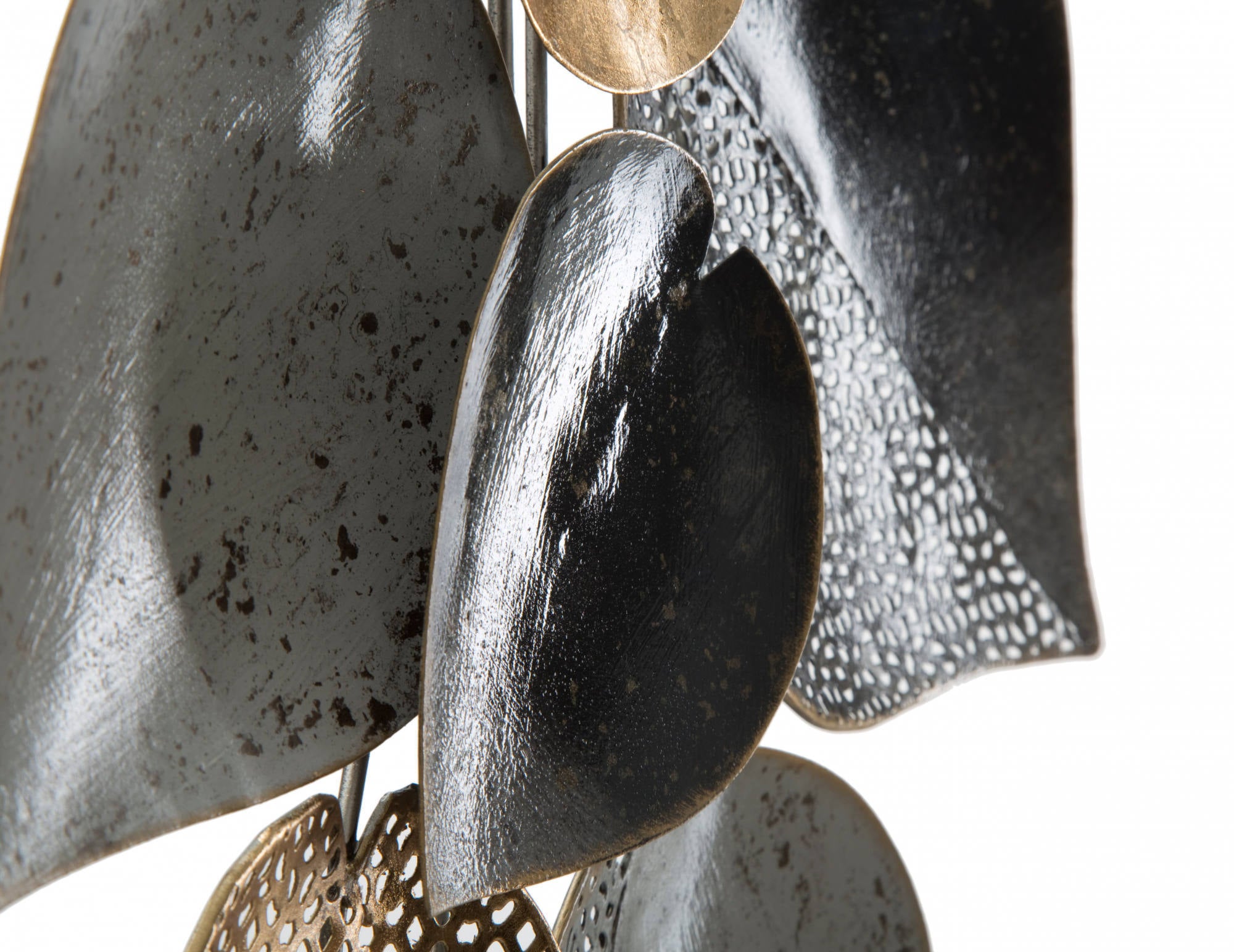 Pannello in metallo, con foglie, colore multicolore, Misure 5,5 x 40 x 62,5 cm