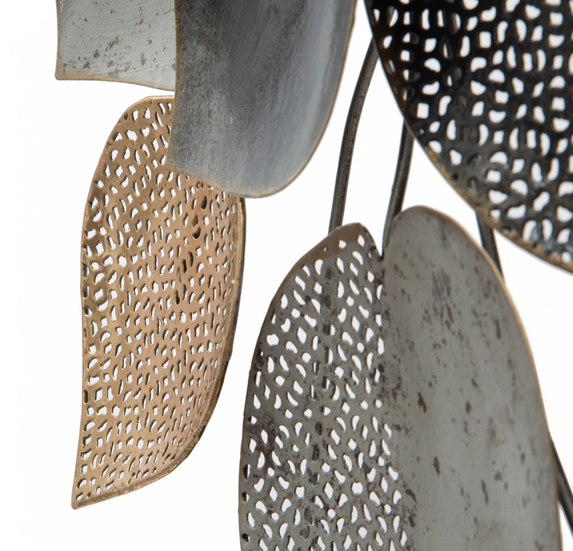 Pannello in metallo, con foglie, colore multicolore, Misure 5,5 x 40 x 62,5 cm