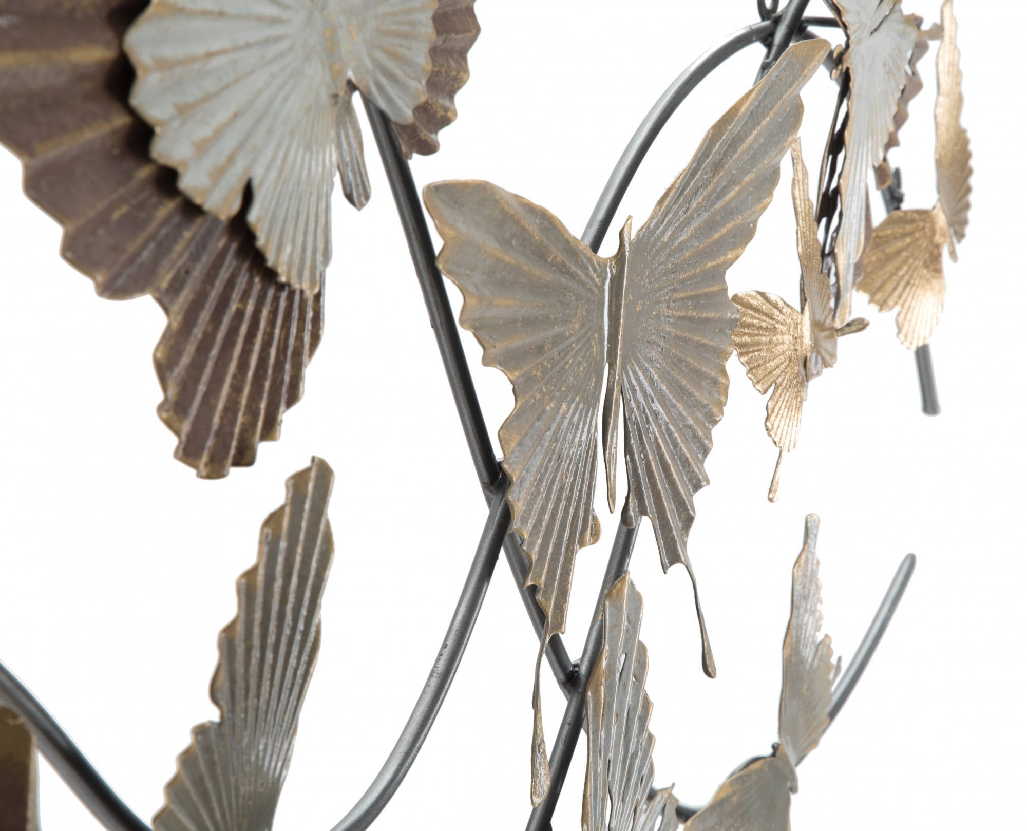 Decorazione da parete, Ferro, Con fantasia floreale, Misure: 118 x 3 x 52 cm