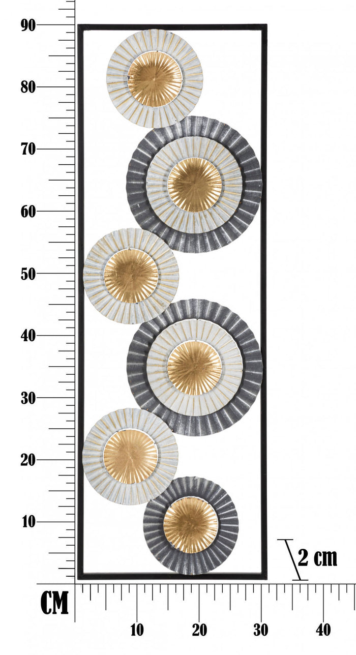 Decorazione da parete, Ferro, Con fantasia floreale, Misure: 32 x 2 x 90 cm