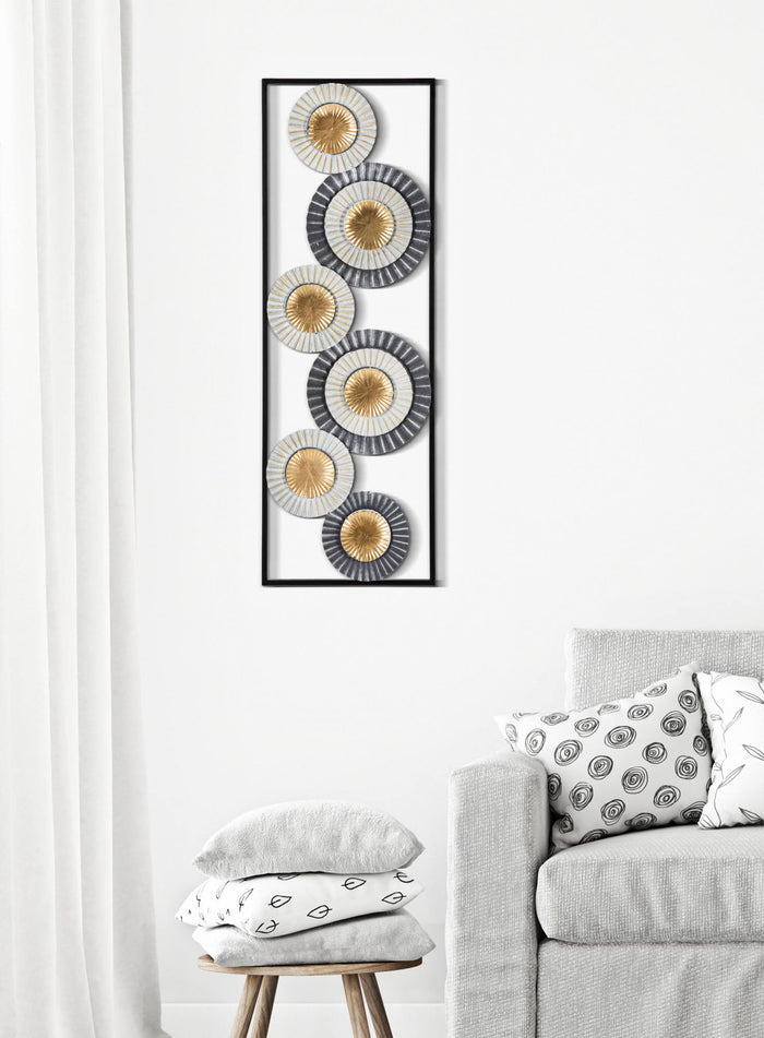 Decorazione da parete, Ferro, Con fantasia floreale, Misure: 32 x 2 x 90 cm