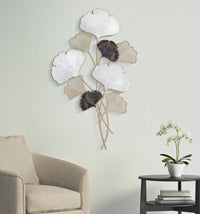 Decorazione da parete, Ferro, Con fantasia floreale, Misure: 66 x 4 x 109 cm