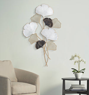 Decorazione da parete, Ferro, Con fantasia floreale, Misure: 66 x 4 x 109 cm