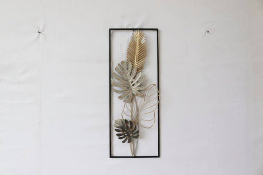 Decorazione da parete, Ferro, Con fantasia floreale, Misure: 28 x 3 x 74 cm