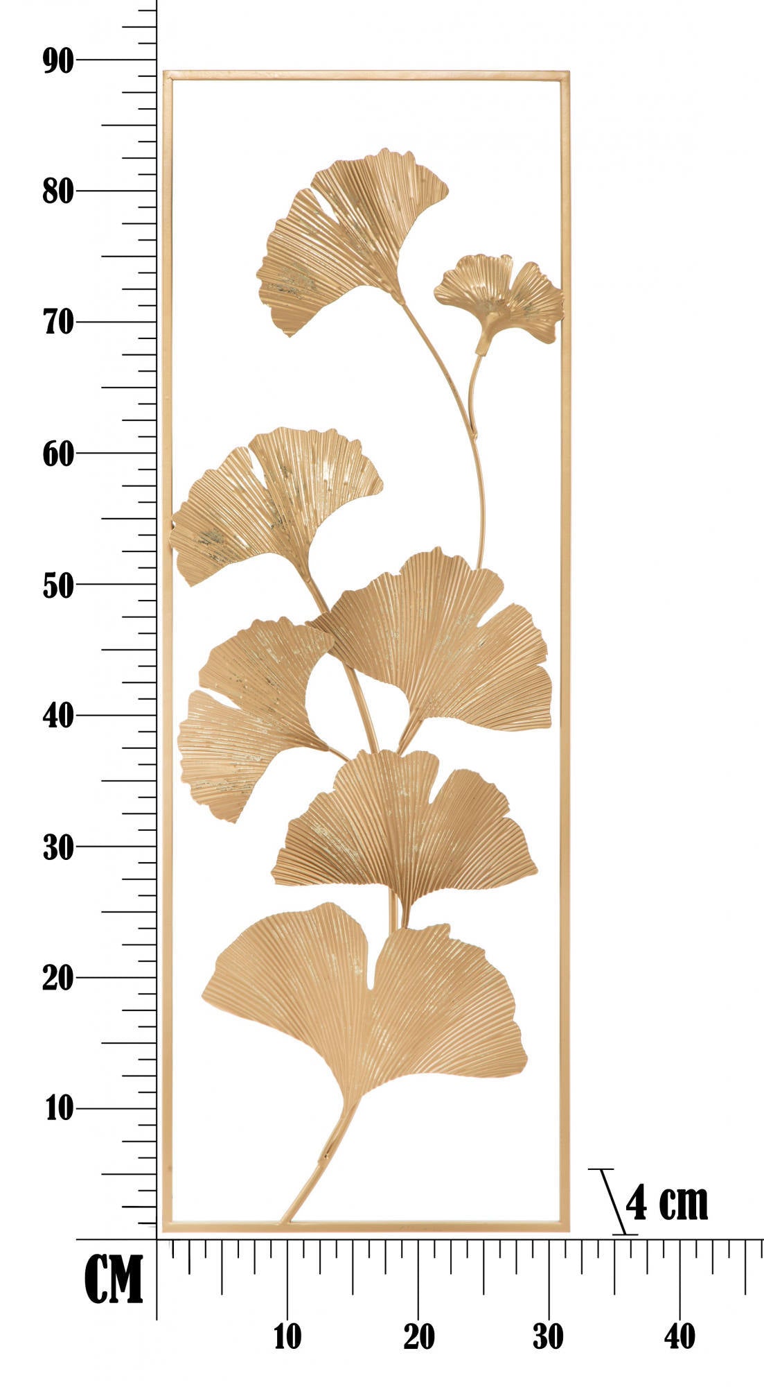 Decorazione da parete, Ferro, Con fantasia floreale, Misure: 31 x 4 x 90 cm