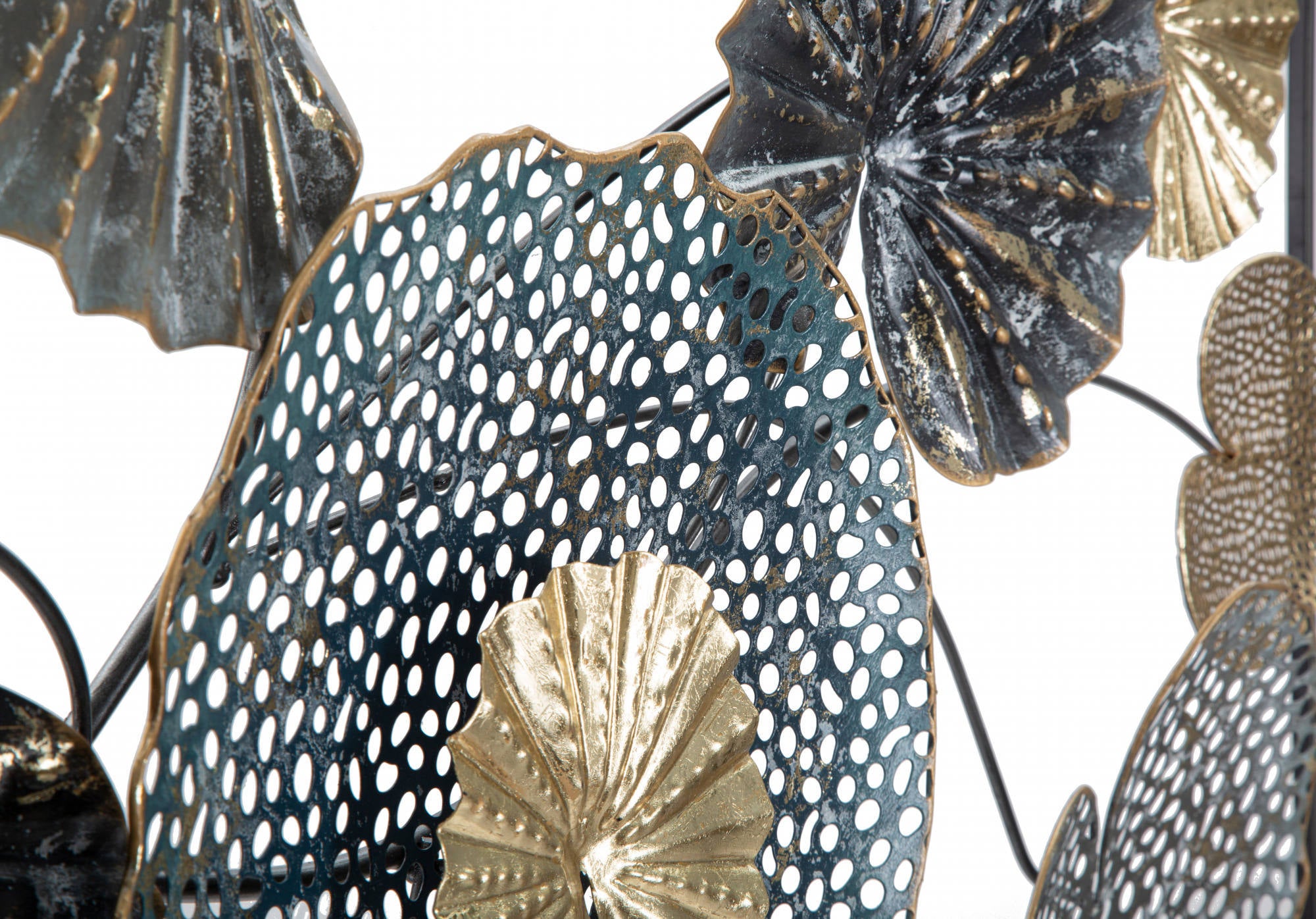 Decorazione da parete, Ferro, Con fantasia floreale, Misure: 135 x 8 x 69 cm