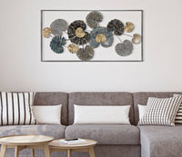 Decorazione da parete, Ferro, Con fantasia floreale, Misure: 135 x 8 x 69 cm