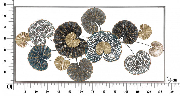 Decorazione da parete, Ferro, Con fantasia floreale, Misure: 135 x 8 x 69 cm