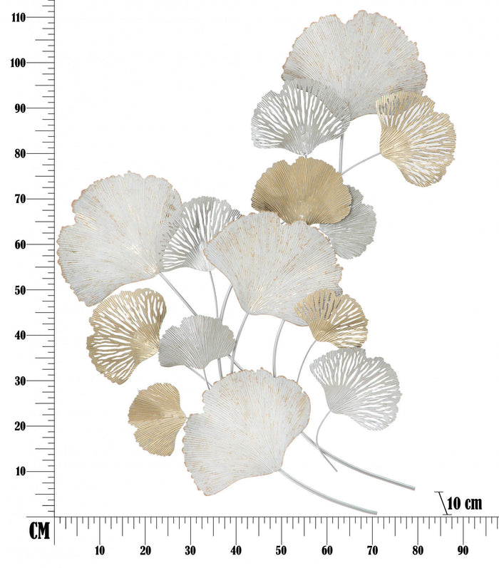 Decorazione da parete, Ferro, Con fantasia floreale, Misure: 86 x 10 x 113 cm