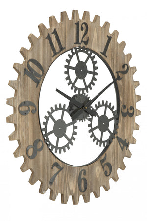 Orologio da parete, Ferro e Mdf, Colore Nero, Misure: 60 x 4 x 60 cm