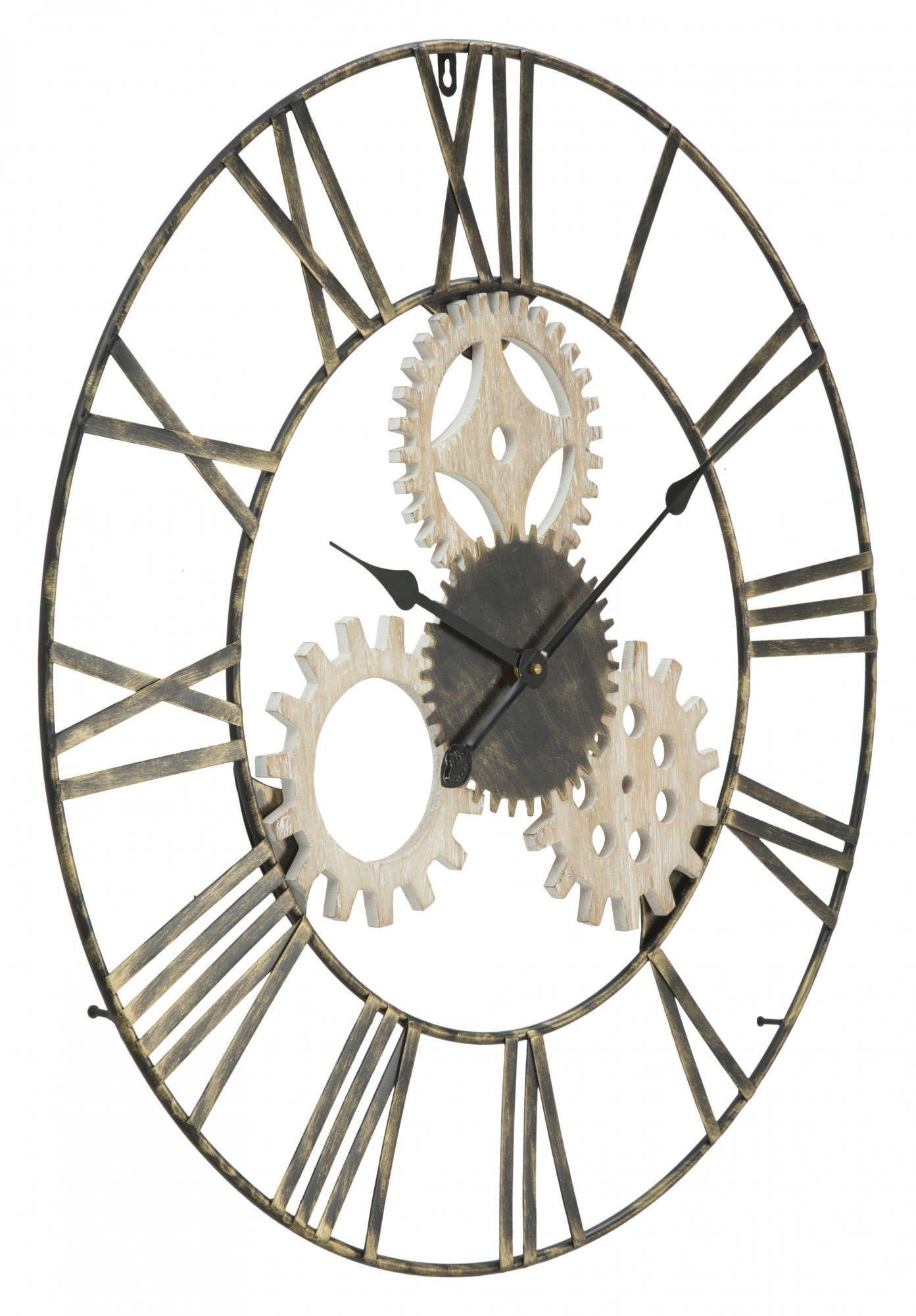 Orologio da parete, Ferro e Mdf, Colore Nero, Misure: 70 x 4,5 x 70 cm