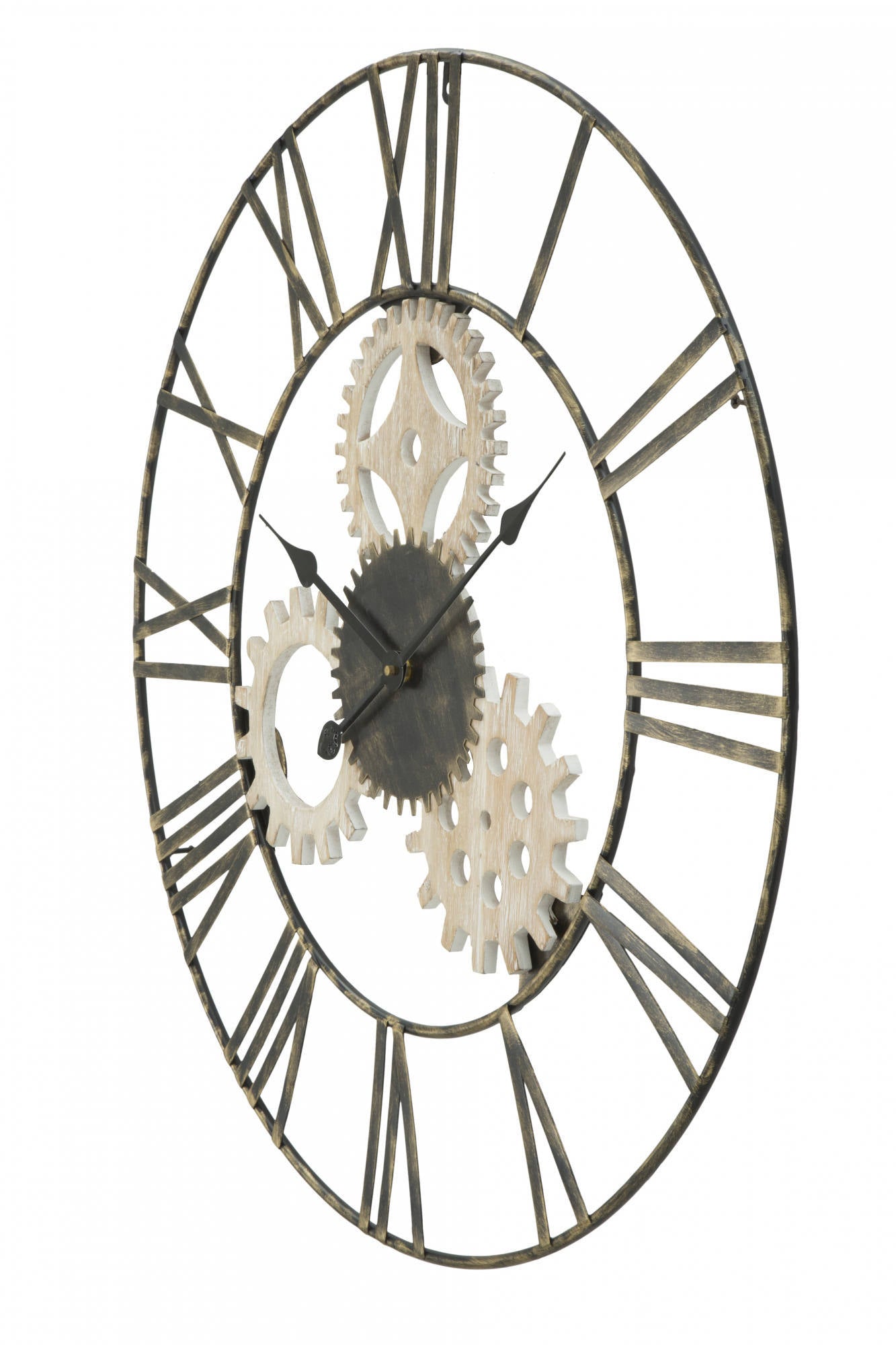 Orologio da parete, Ferro e Mdf, Colore Nero, Misure: 70 x 4,5 x 70 cm