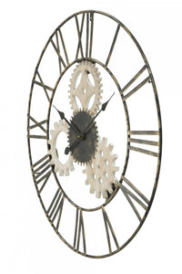 Orologio da parete, Ferro e Mdf, Colore Nero, Misure: 70 x 4,5 x 70 cm