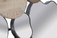 Specchio da muro, Legno e Ferro e Specchio, Colore Marrone, Misure: 118 x 11 x 83 cm