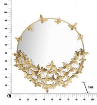 Specchio da parete, Ferro e Specchio, Colore Oro, Misure: 91 x 3 x 94 cm